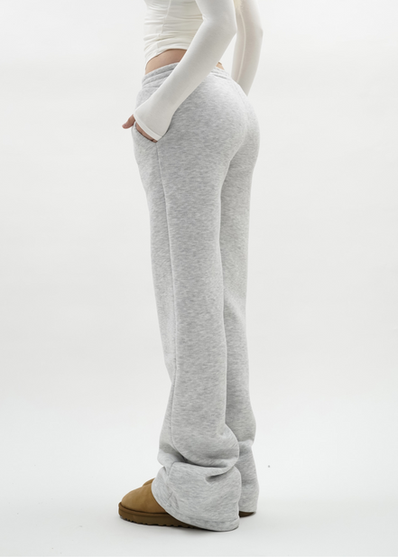 Laag/middel heup jogger pants licht grijs