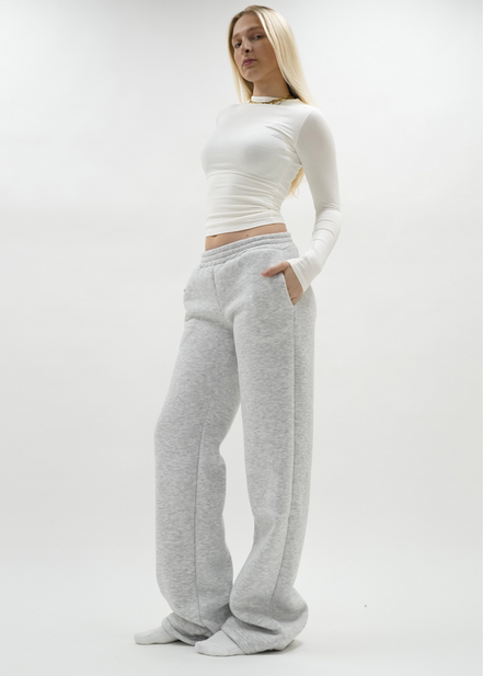 Laag/middel heup jogger pants licht grijs