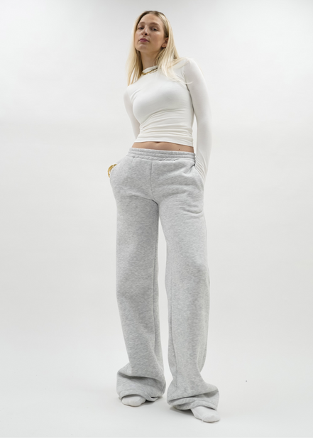 Laag/middel heup jogger pants licht grijs
