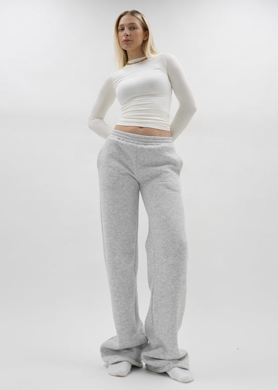 Laag/middel heup jogger pants licht grijs