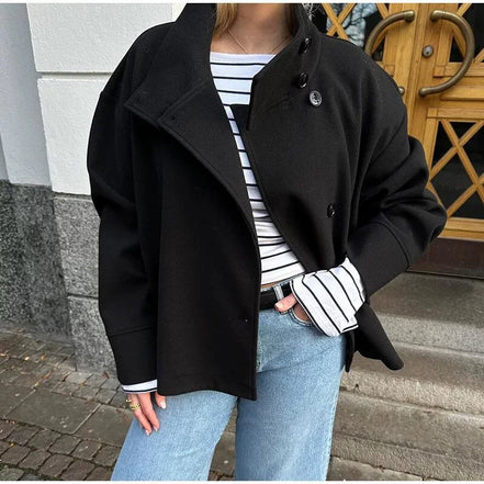 Short Funnel Neck Coat