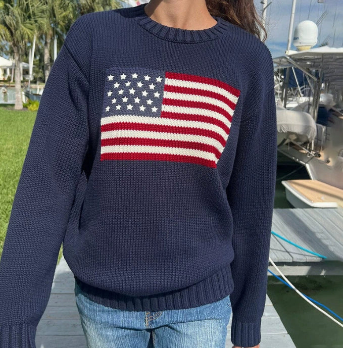 Trui America blauw