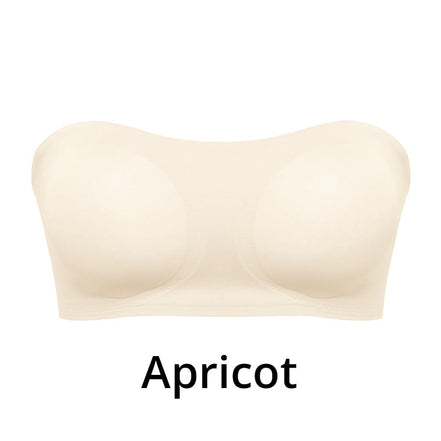 Women's Non-Slip Strapless Wireless Bra with Crossover Side Closure