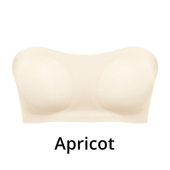 Women's Non-Slip Strapless Wireless Bra with Crossover Side Closure