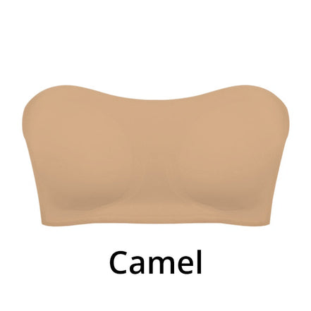 Women's Non-Slip Strapless Wireless Bra with Crossover Side Closure