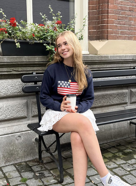Trui America blauw