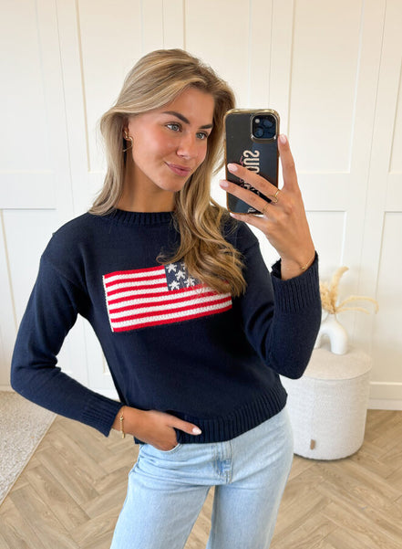 Trui America blauw